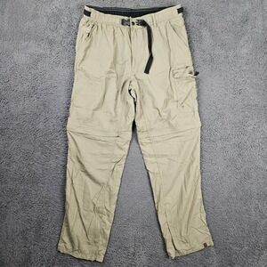 Alpine Design Mens Large Convertible Cargo Hiking Pants Khaki Tan Nylon Zip Off
